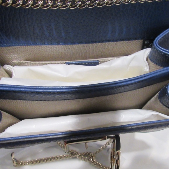 NWT $2190 GUCCI GG Dollar Small Shoulder BAG Caspian W Box Dust bag Cards - Picture 2 of 6